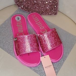 🎉HP🎉! Juicy Couture 💘💘NWT💘💘 Hot Pink GORGEOUS Slides!💘💘💘no/ tags